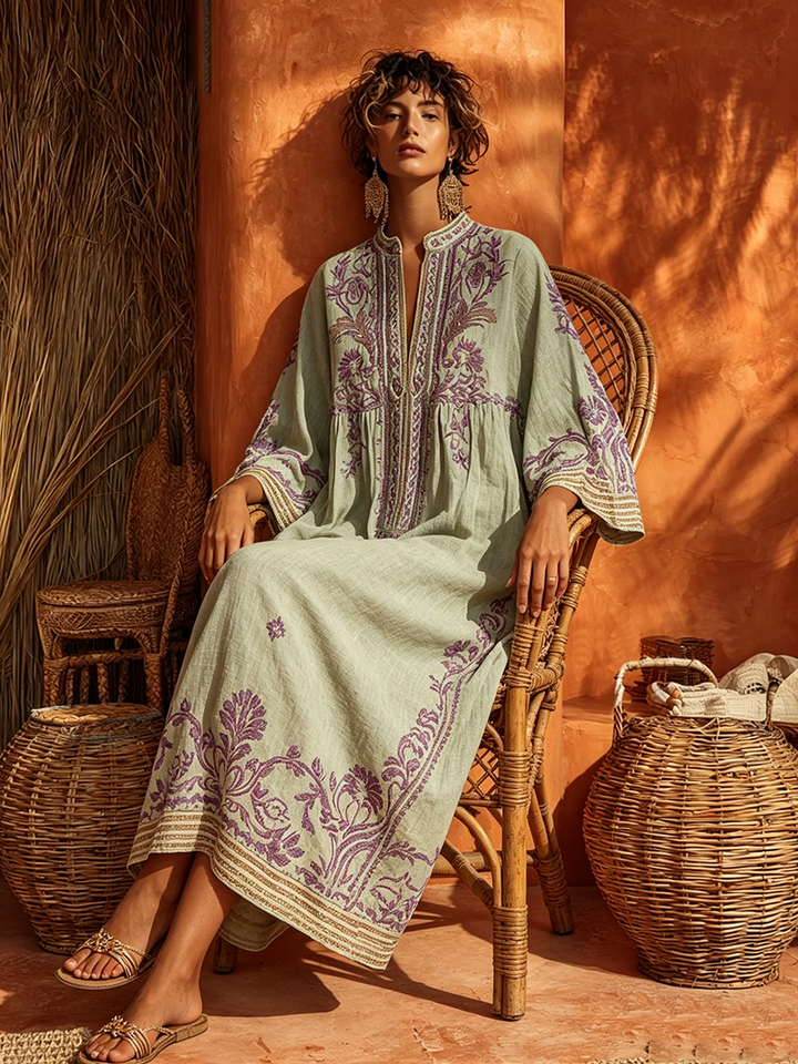 Seline™ | Elegant Mediterranean Maxi Dress