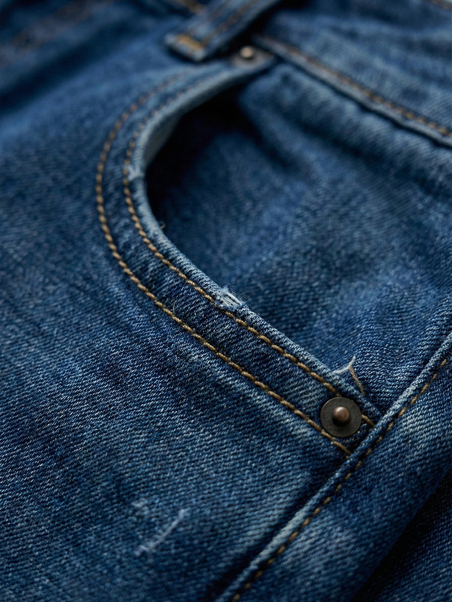Women’s Washed Denim Cotton Jeans – Casual Street Relax Style