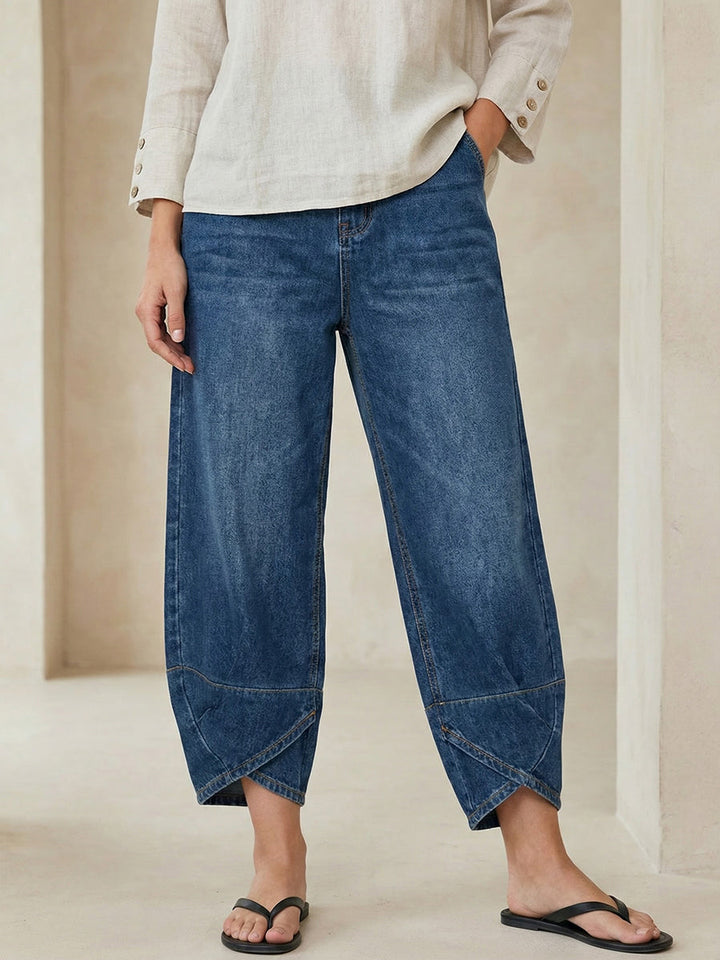 Women’s Washed Denim Cotton Jeans – Casual Street Relax Style