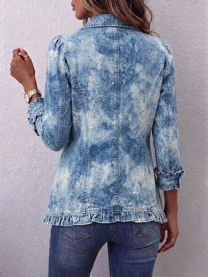 Genoveva | Gradient Botanical Jacket with Ruffles