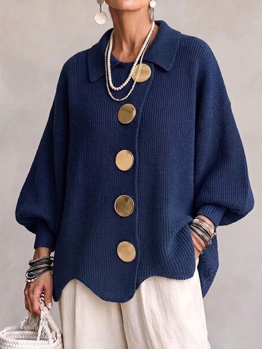 Women's Buttoned Cardigan Elegant and Soft - Elena Harper