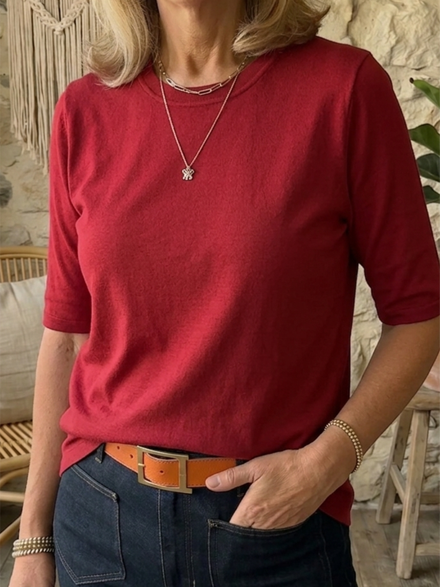 Minimalist Half-sleeve 100% Cotton T-shirt