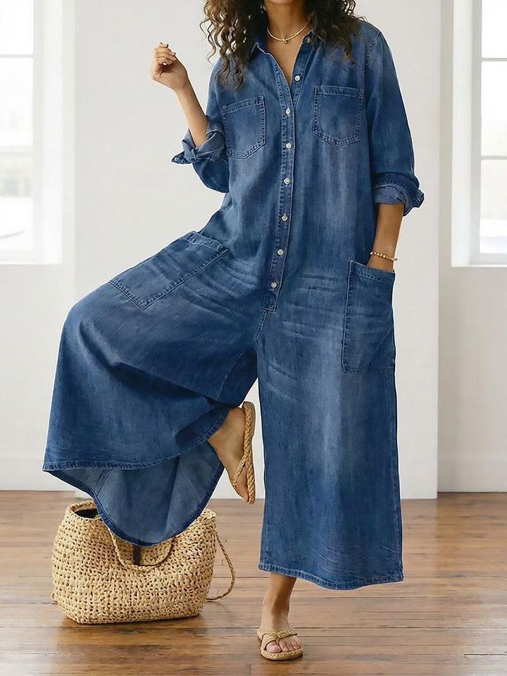 Diana | Vintage jumpsuit in soft washed denim cotton