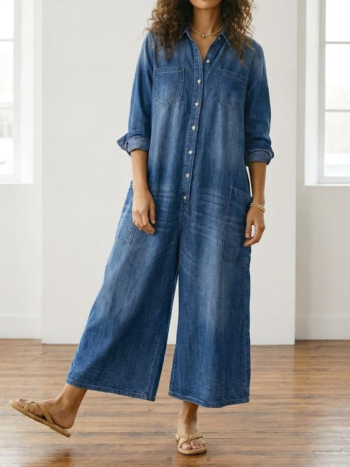 Diana | Vintage jumpsuit in soft washed denim cotton