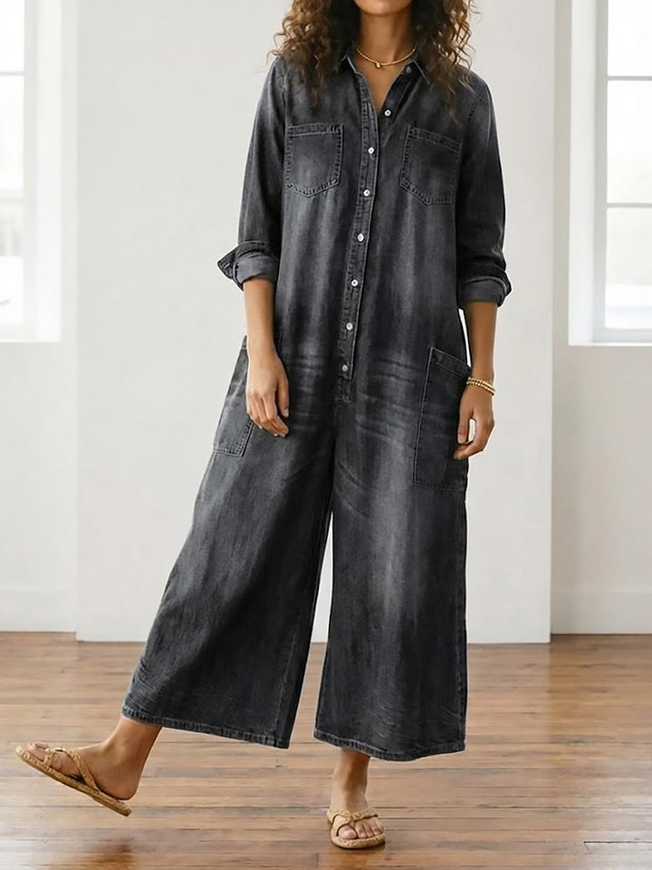 Diana | Vintage jumpsuit in soft washed denim cotton