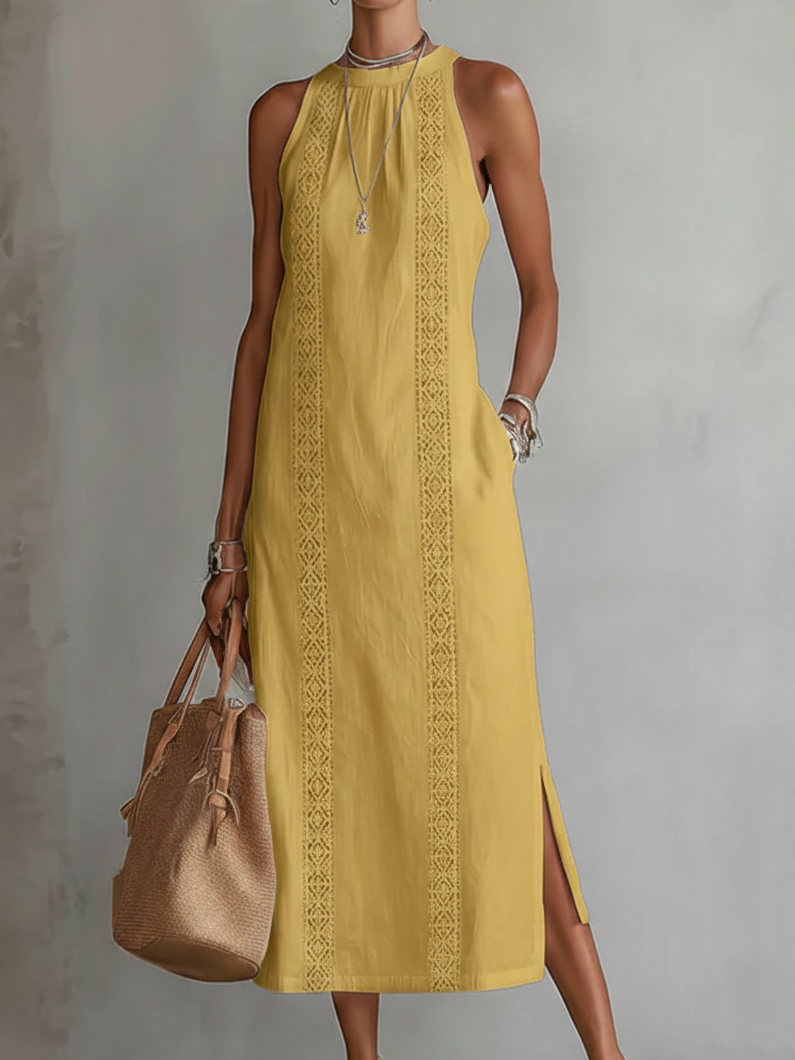 Adora™  |  Midi Dress Mao Collar