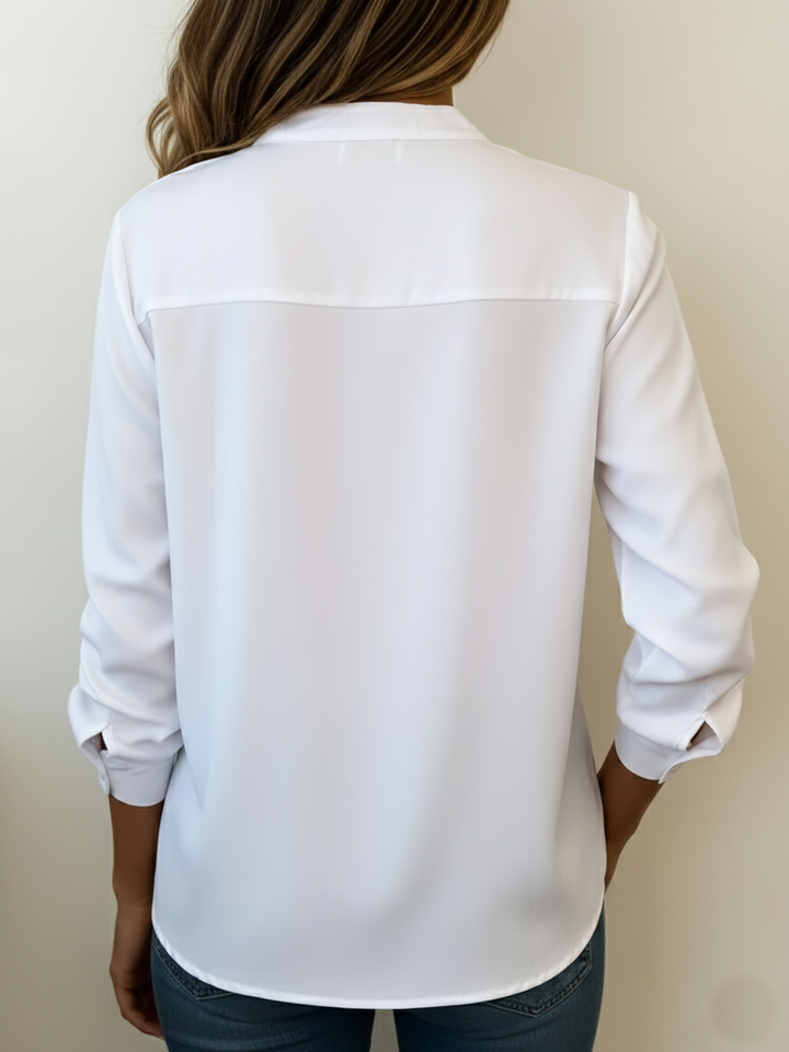 Minimalist V-neck Cotton Shirt Top