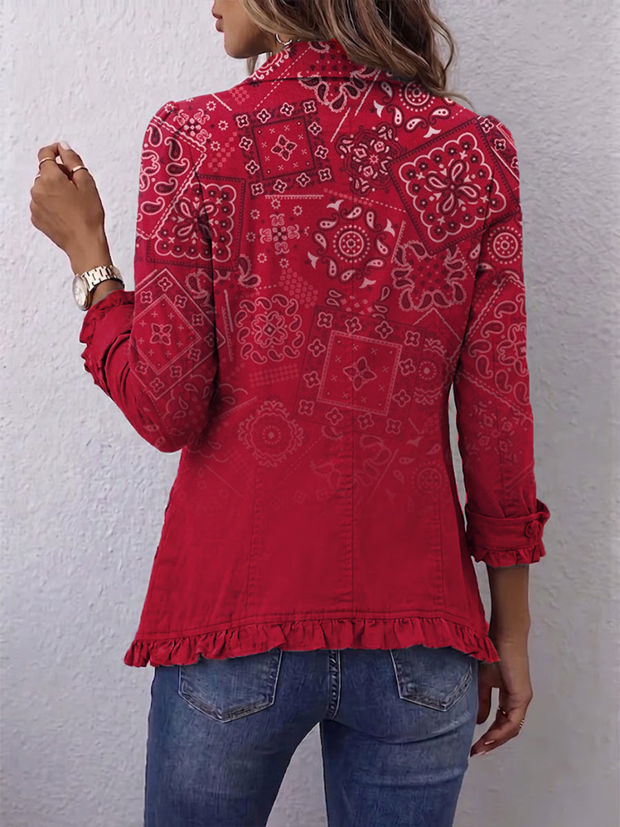 Clotilde | Ombre Cashmere Jacket with Ruffles