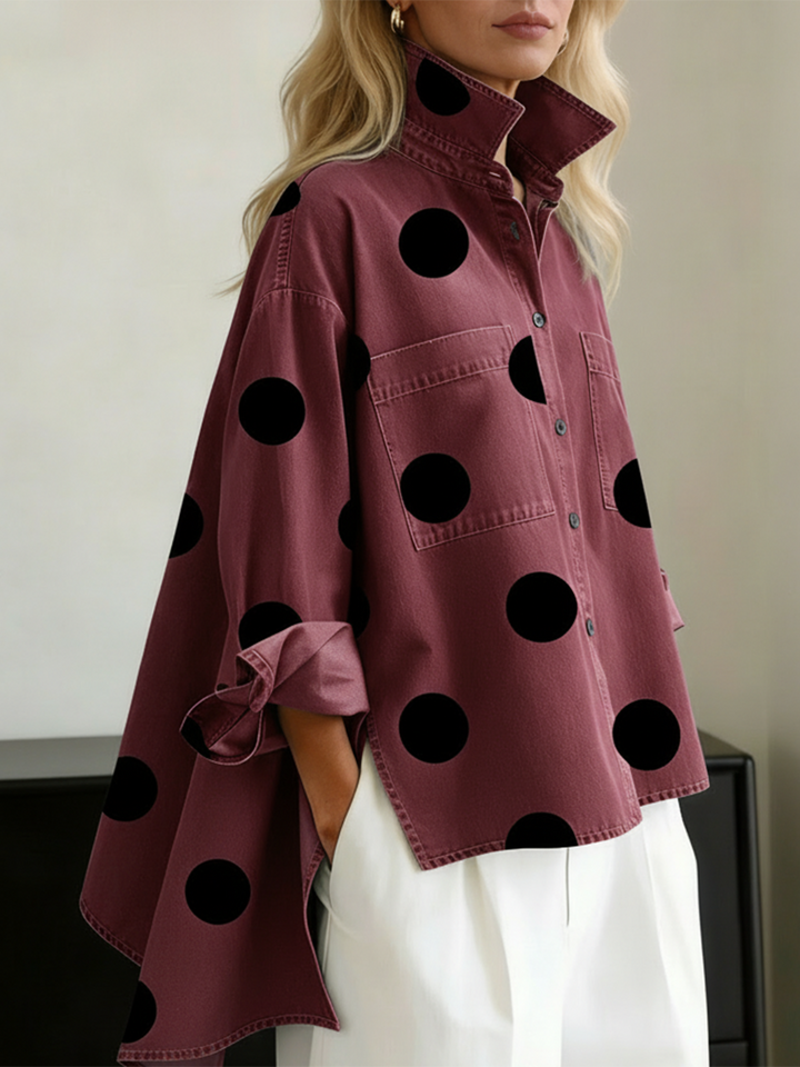 OVERSIZED POLKA DOT BLOUSE WOMEN