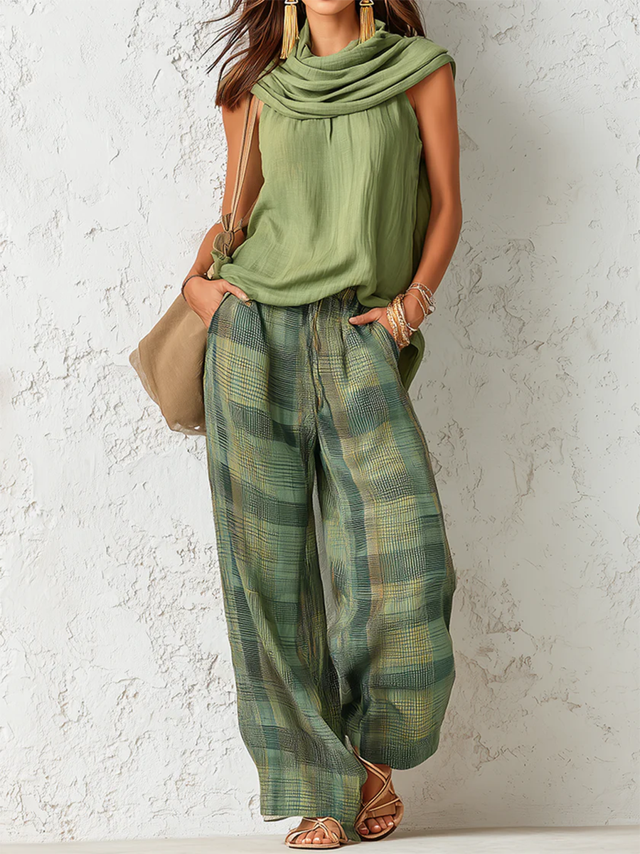 Tara - Lightweight Blouse & Wide-Leg Trousers Set