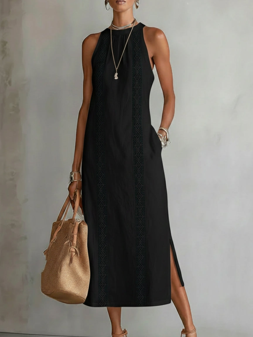 Adora™  |  Midi Dress Mao Collar