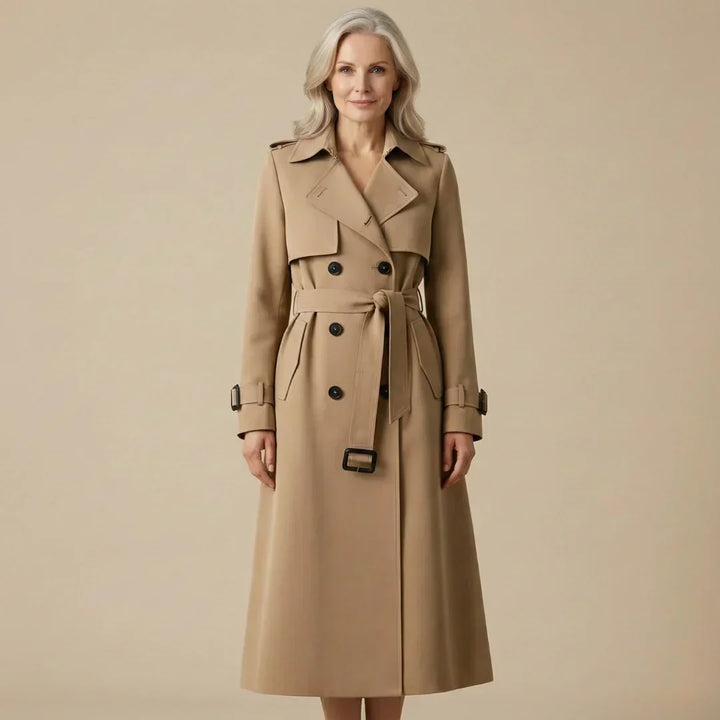 Ladies Double-Breasted Trench Coat with Belt