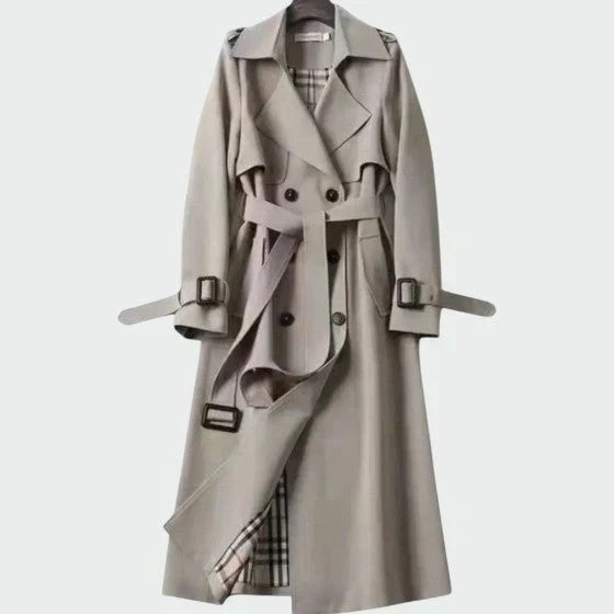 Ladies Double-Breasted Trench Coat with Belt
