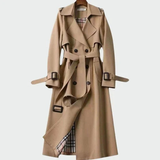 Ladies Double-Breasted Trench Coat with Belt