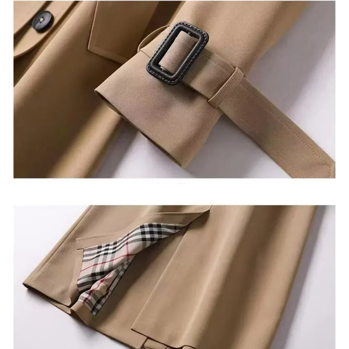 Ladies Double-Breasted Trench Coat with Belt