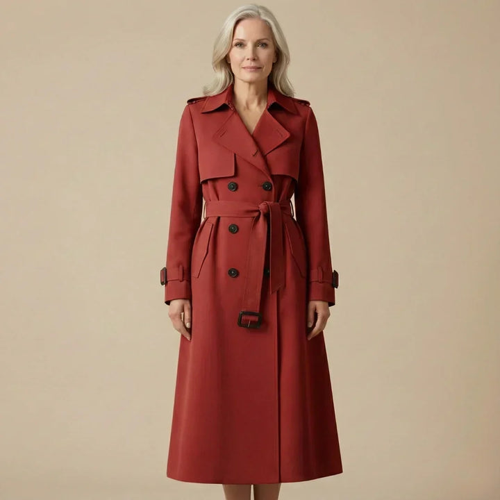 Ladies Double-Breasted Trench Coat with Belt
