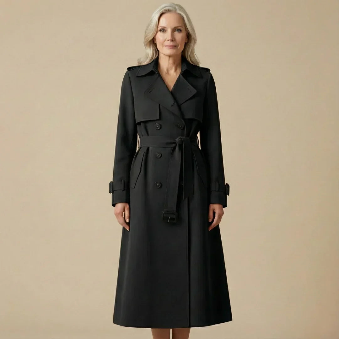 Ladies Double-Breasted Trench Coat with Belt