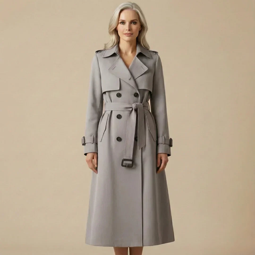 Ladies Double-Breasted Trench Coat with Belt