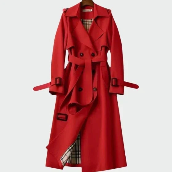 Ladies Double-Breasted Trench Coat with Belt