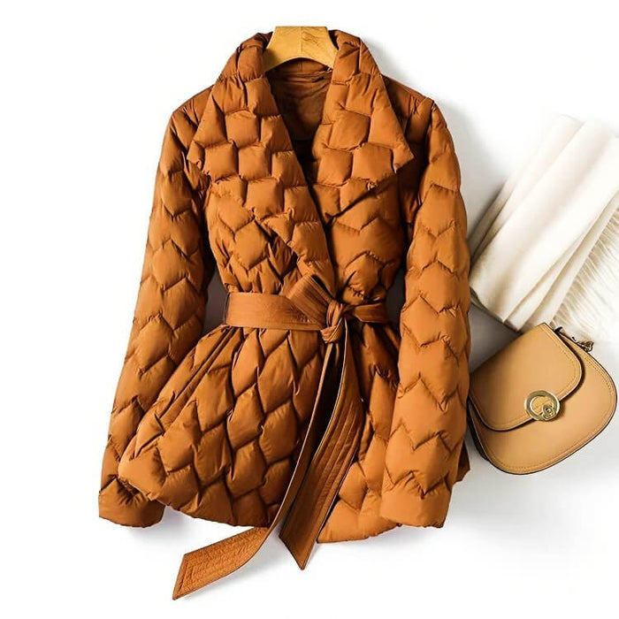 Reina Stylish Quilted Down Coat - Elena Harper