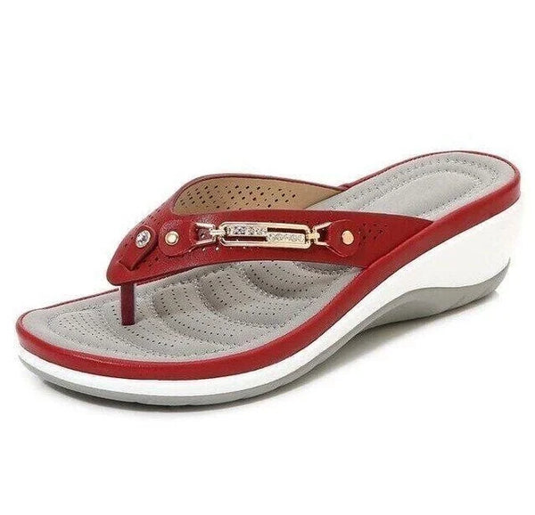 Ladies' Orthopedic Flip-Flops with Memory Foam Sole - Comfortable Summer Slippers
