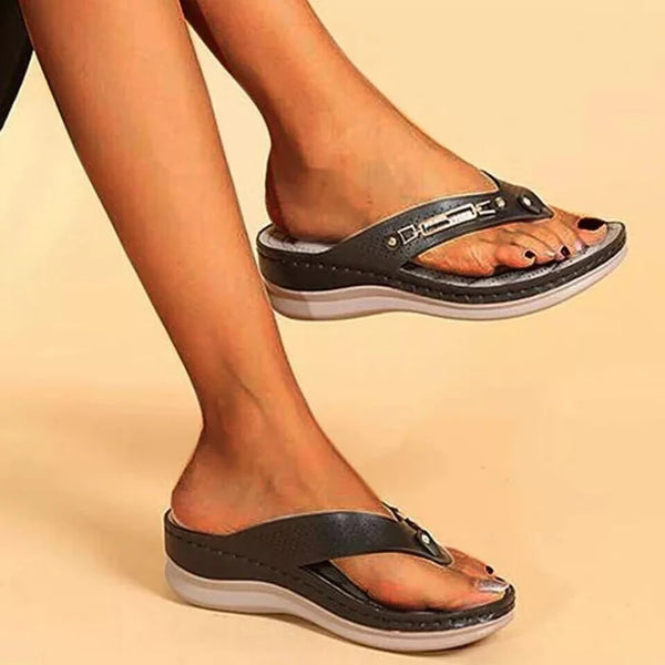 Ladies' Orthopedic Flip-Flops with Memory Foam Sole - Comfortable Summer Slippers