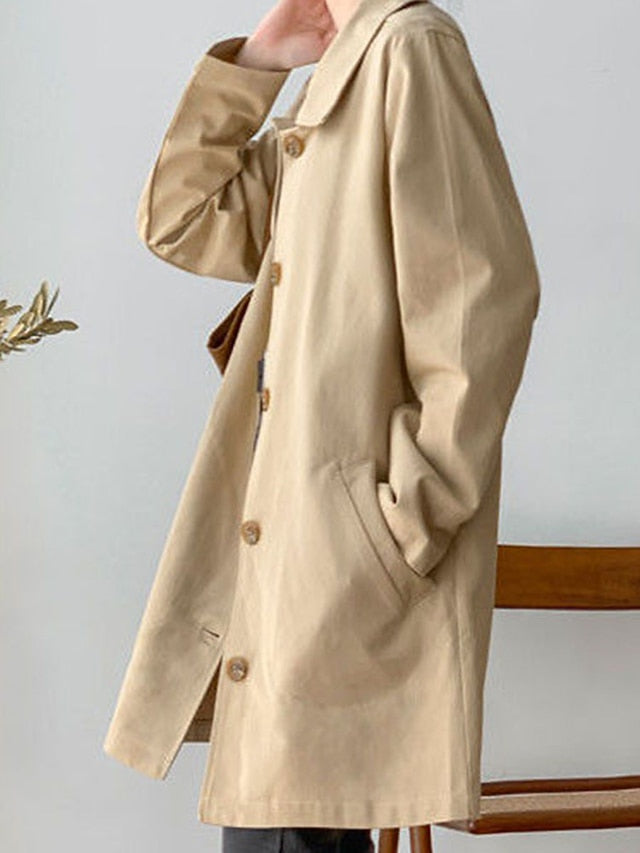 Women's Buttoned Rain Jacket - Breathable and Casual