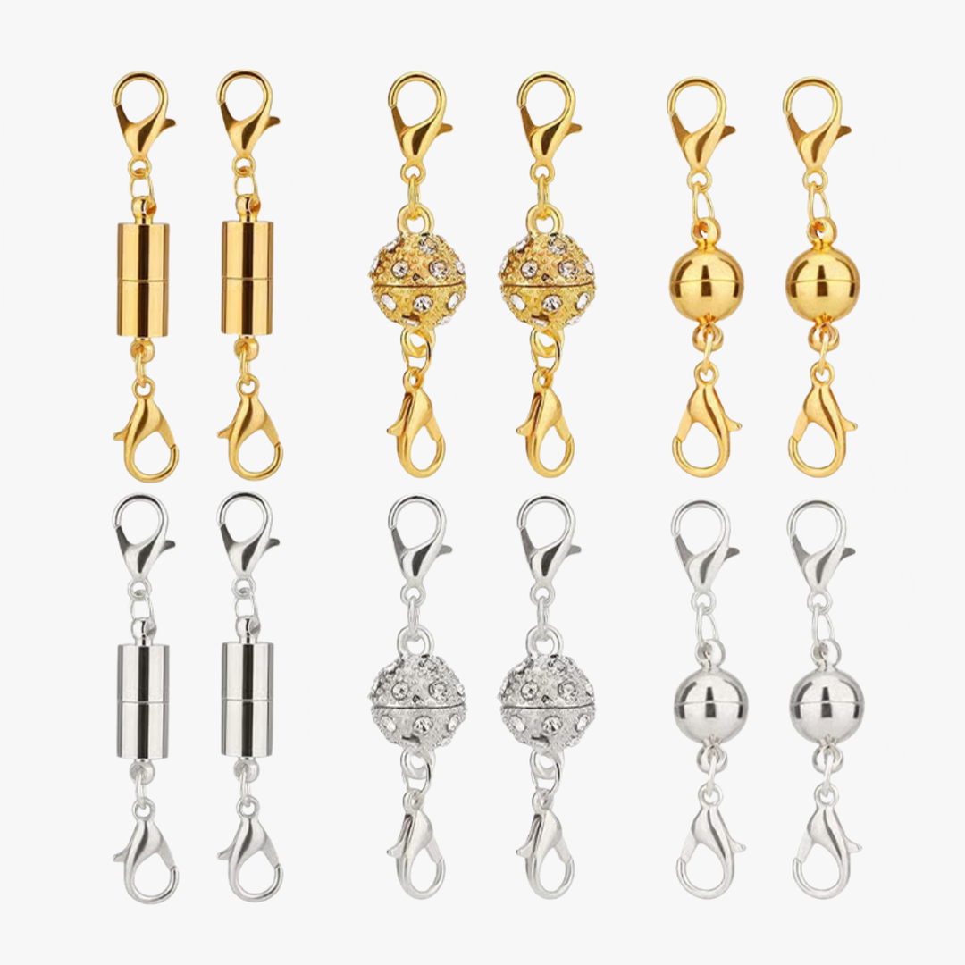 Claspella Magnetic Necklace Clasp Connectors, 12 Pcs - Elena Harper