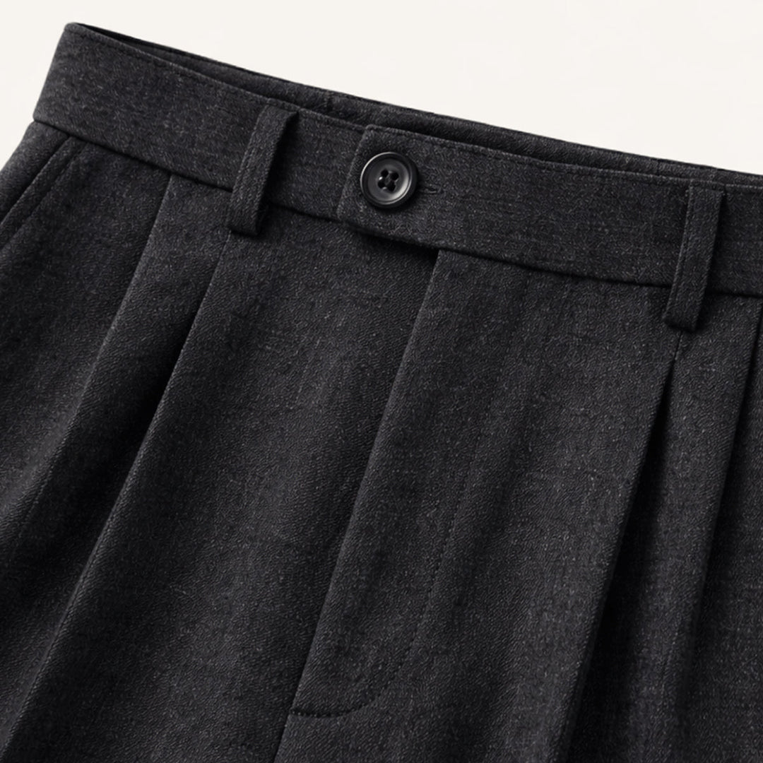 Men's Straight Pleated Trousers - Elena Harper