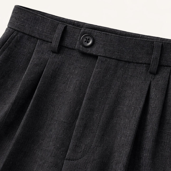 Men's Straight Pleated Trousers - Elena Harper