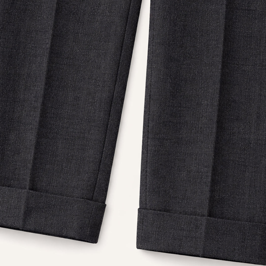 Men's Straight Pleated Trousers - Elena Harper