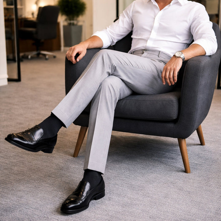 Men's Straight Pleated Trousers - Elena Harper