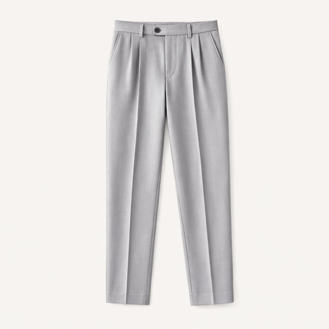 Men's Straight Pleated Trousers - Elena Harper