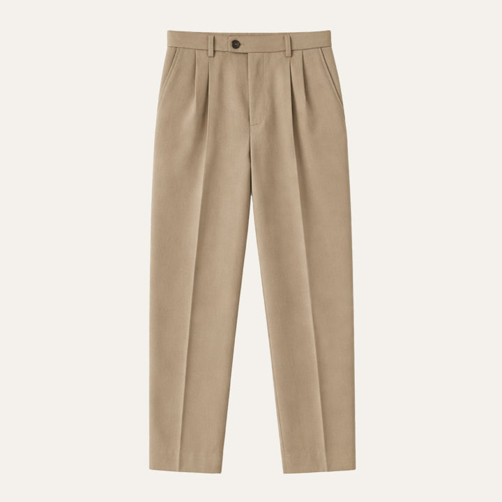 Men's Straight Pleated Trousers - Elena Harper