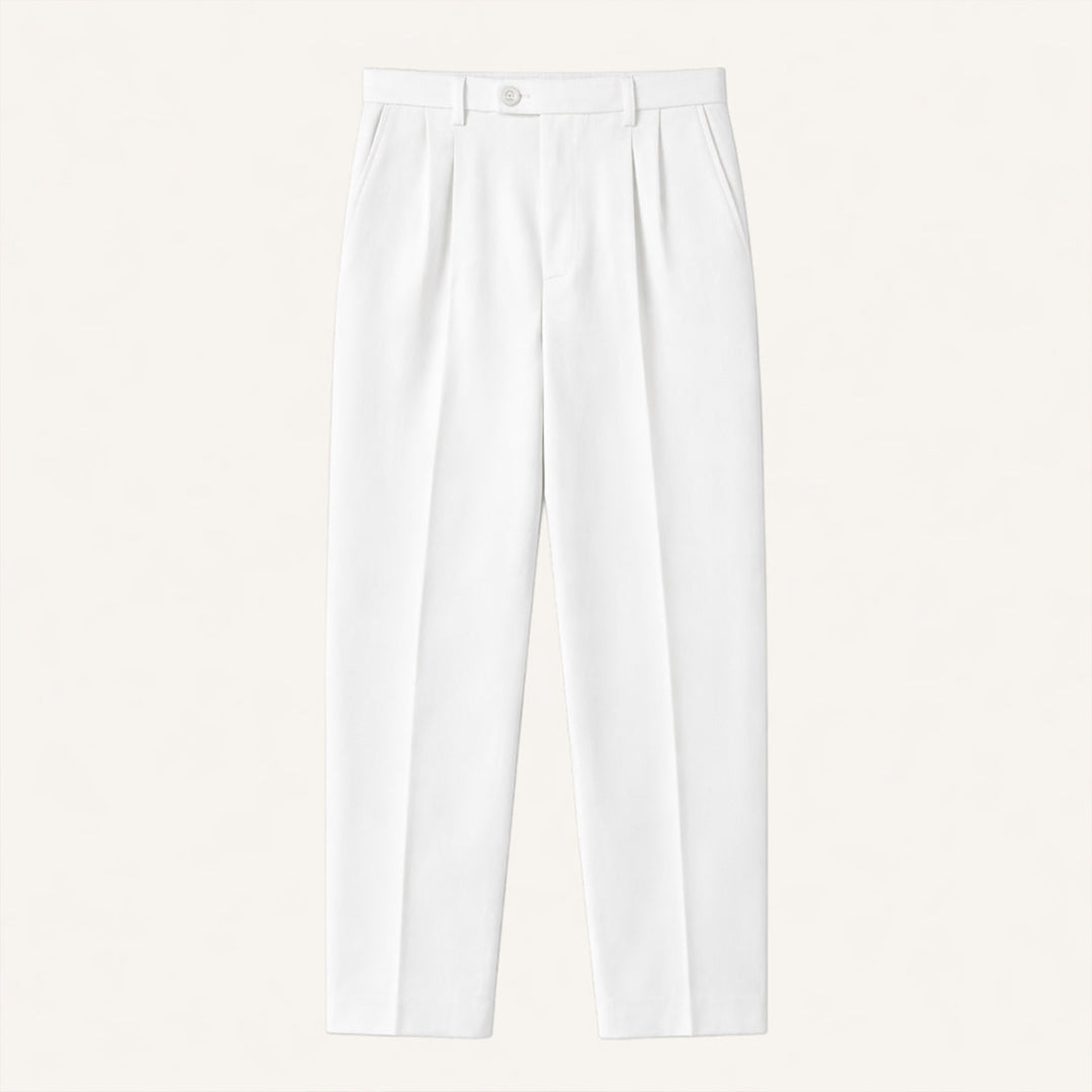 Men's Straight Pleated Trousers - Elena Harper