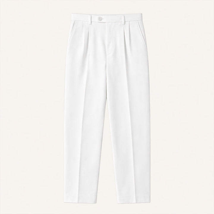 Men's Straight Pleated Trousers - Elena Harper
