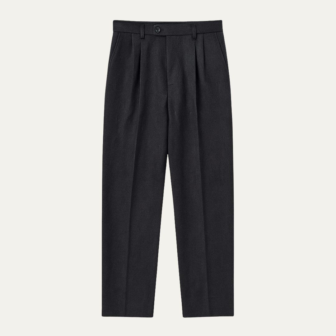 Men's Straight Pleated Trousers - Elena Harper