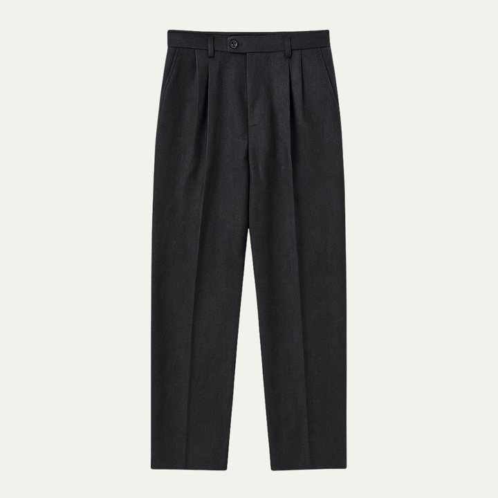 Men's Straight Pleated Trousers - Elena Harper