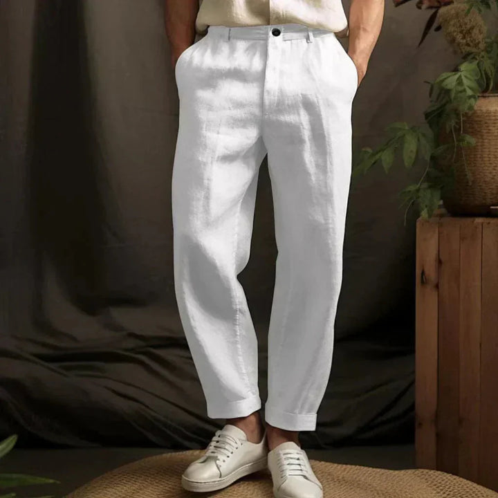Men’s Linen Casual Trousers Airy Style for Summer Days, view 2 - Elena Harper