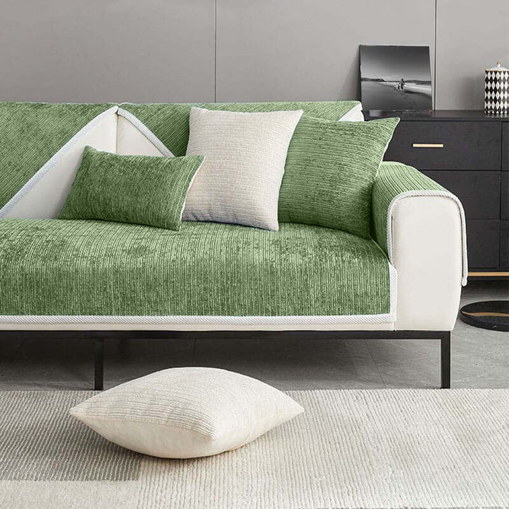 Pet-Friendly Striped Chenille Anti-Scratch Sofa Cover
