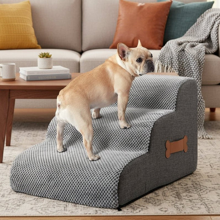 Pineapple Velvet Foam Dog Steps With Non-Slip Base