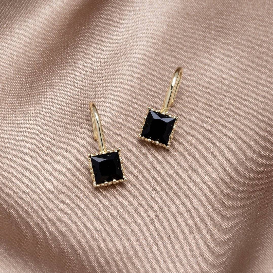 Nicole™ Crystal Drop Earrings by Emma & Rose Cape Town featuring black crystals and elegant drop design