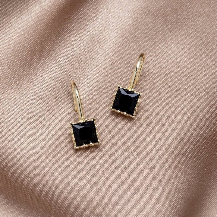 Nicole™ Crystal Drop Earrings by Emma & Rose Cape Town featuring black crystals and elegant drop design