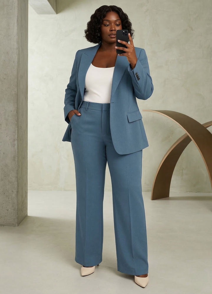 Ladies Two-Piece Suit - Tailored Blazer with Pants