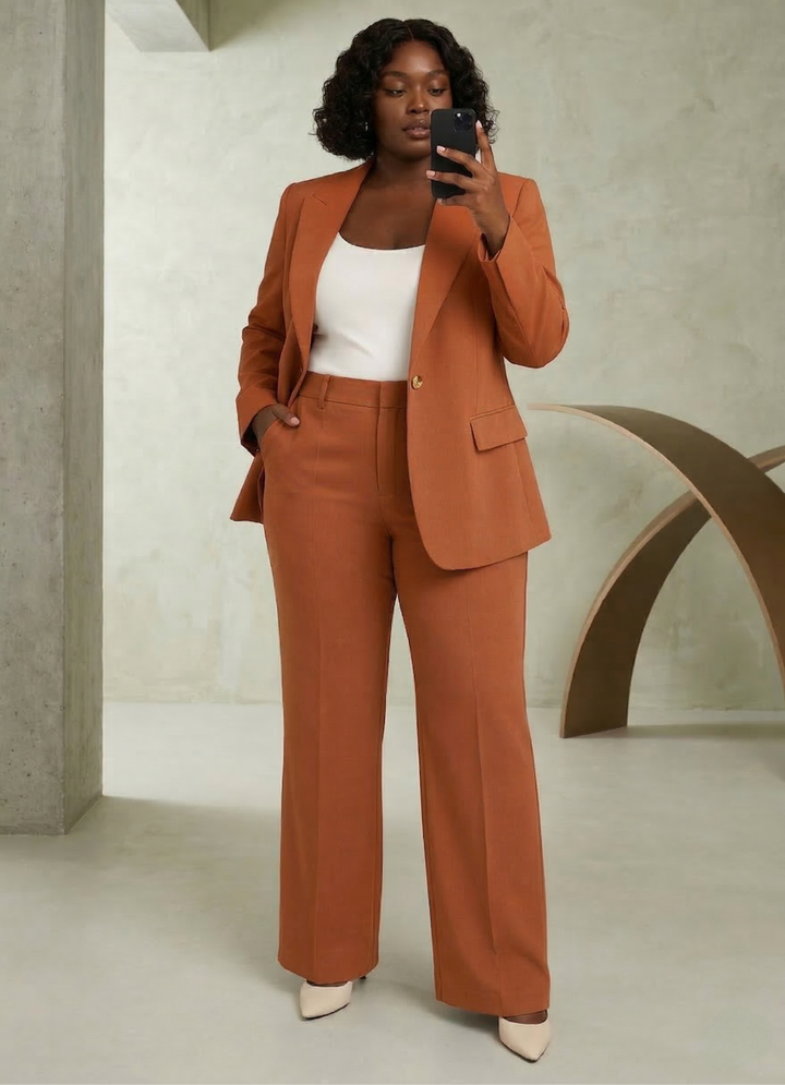 Ladies Two-Piece Suit - Tailored Blazer with Pants