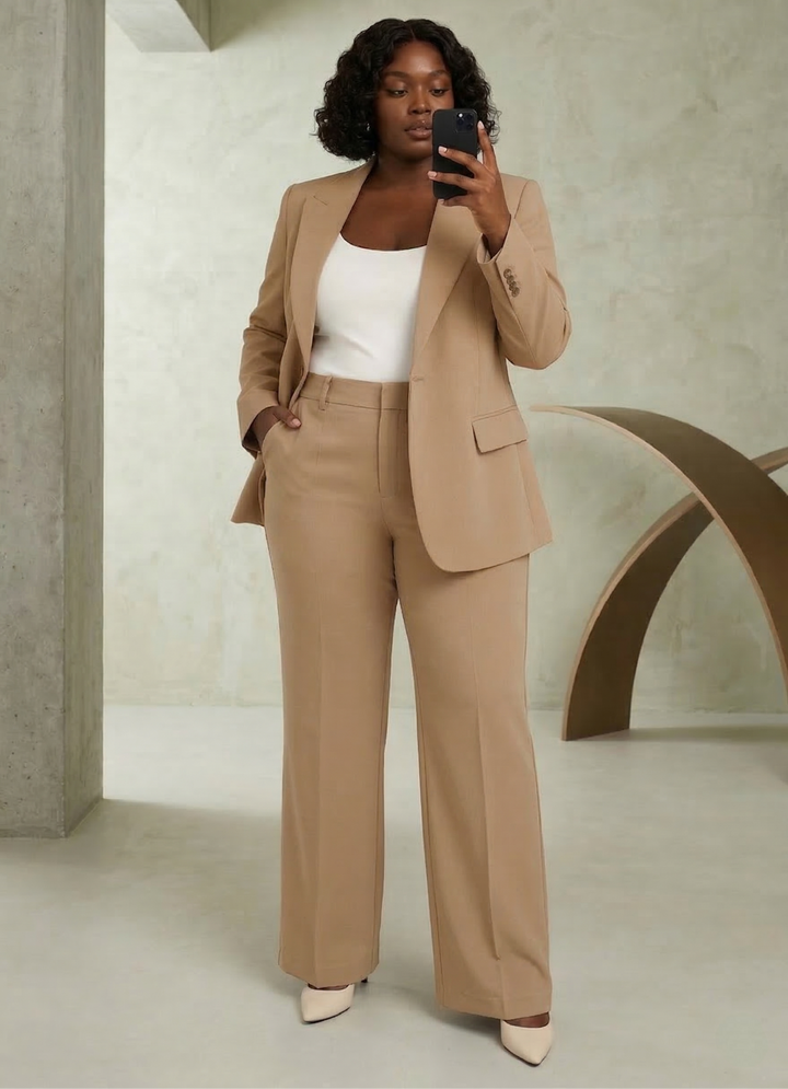 Ladies Two-Piece Suit - Tailored Blazer with Pants