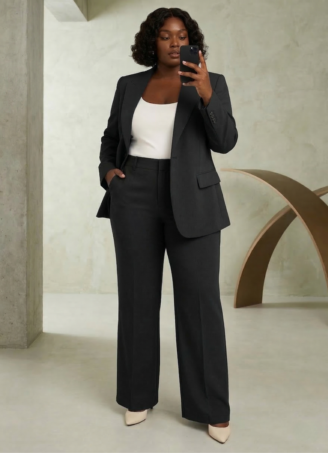 Ladies Two-Piece Suit - Tailored Blazer with Pants