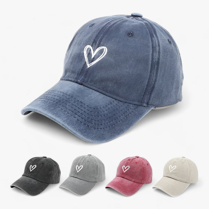 Women's Retro Embroidered Baseball Cap with Adjustable Strap