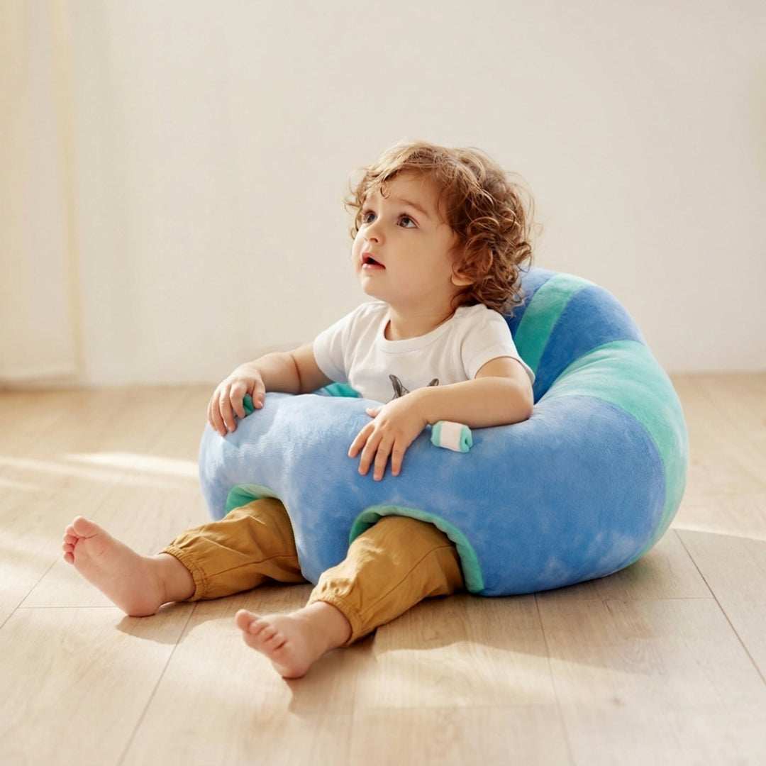 Plush Cotton Baby Seat Cushion With Back And Side Support