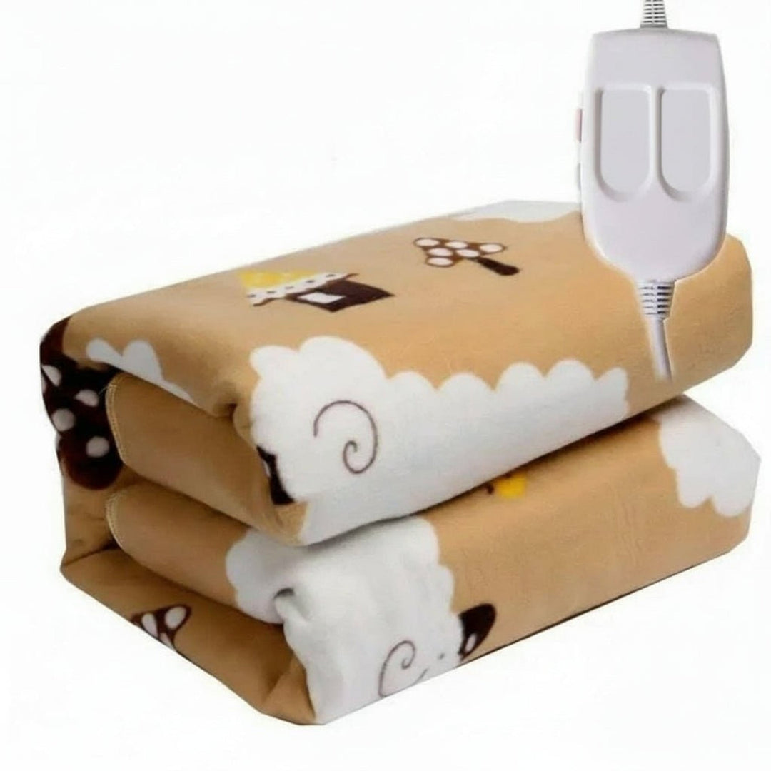 Plush Heated Blanket With Cozy Striped Design